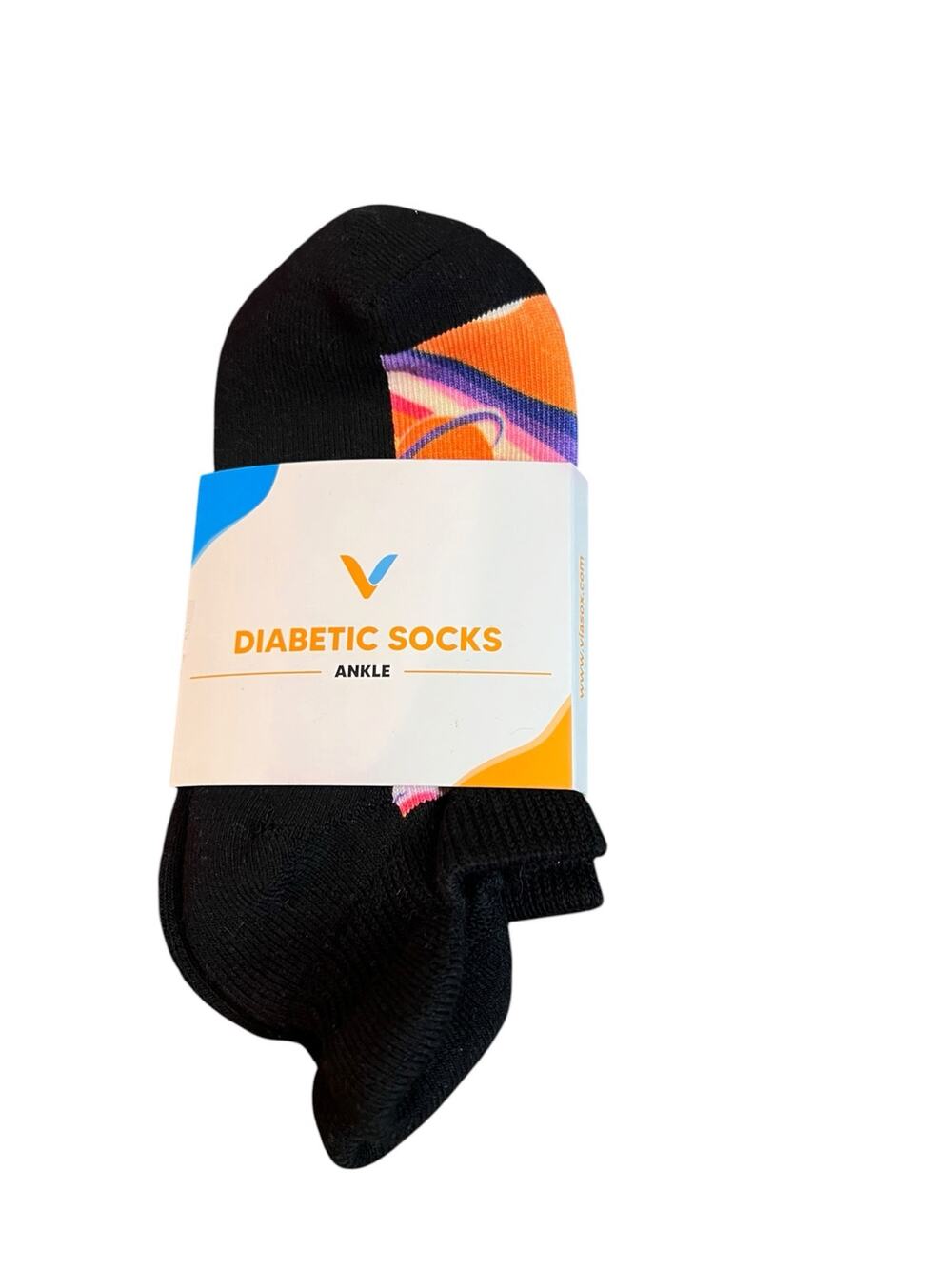 NWT Viasox Women's 5-9 M 6-8 Non-Binding Diabetic Floral Compression Soft Socks